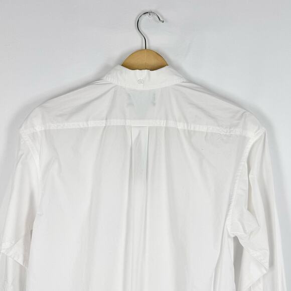 J Crew Shirt Womens 00 White Relaxed Fit Washed Cotton Poplin Long Sleeve - Picture 9 of 15